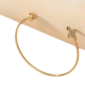 CZ accented Flower Bangle
